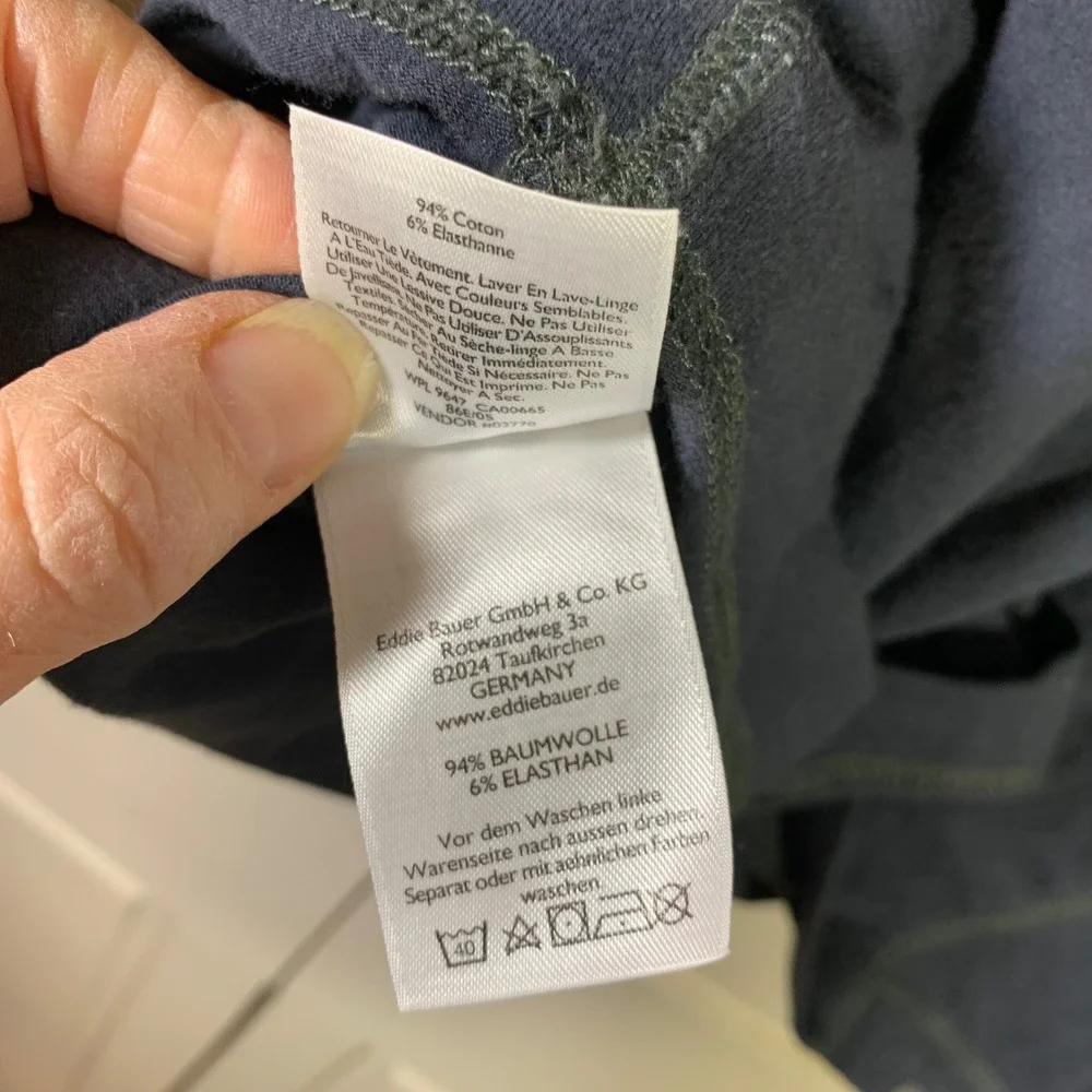Eddie Bauer Travex Mens Medium Gray Blue 1/4‎ Zip Pullover Gorpcore Outdoorsy